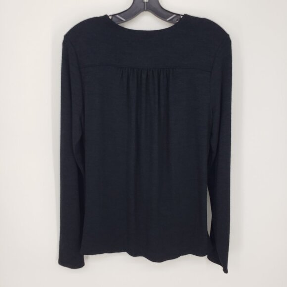 3/$25 Banana Republic Faux Wrap Top M Long Sleeves Surplice V Neck Gray - Picture 2 of 7